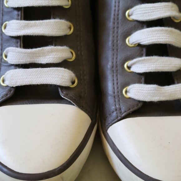 H&M Vegan Leather Low Top Lace-Up Sneaker - Brown, Size 8 - Picture 10 of 16